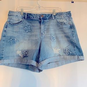 Lane Bryant denim shorts with embellishments